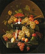 Severin Roesen Fruit and Wine Glass Germany oil painting artist